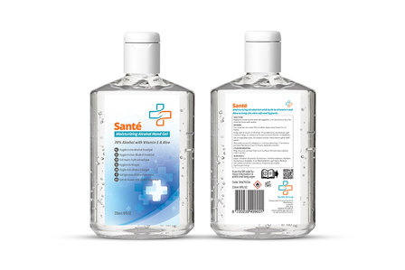 Sante desinfecterende handgel alcohol - 236ml voor en achterkant